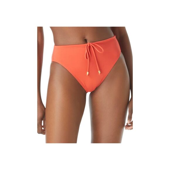 Vince Camuto Drawstring High-Waist Bikini Orange Bottoms Women's Size L - Picture 1 of 8